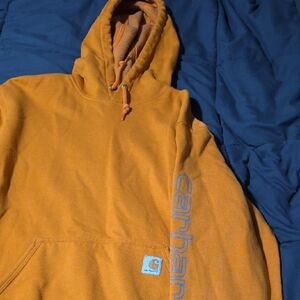 Carhartt Orange Hoodie with Gray Accent